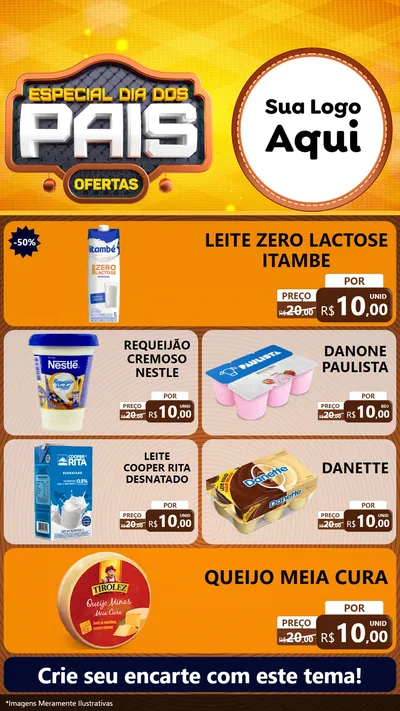 Modelo de TV para TV Vertical com o tema Especial Dia dos Pais para Frios e Laticínios