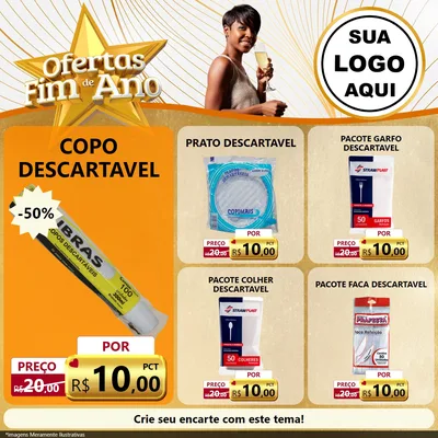 Modelo de Rede Social para Feed Facebook com o tema Ofertas Fim de Ano para Embalagens