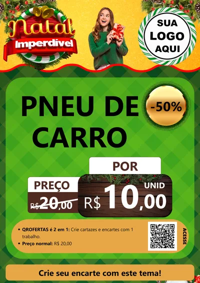 Modelo de Cartaz para Cartaz A4 Vertical com o tema Natal Imperdível para Auto peças