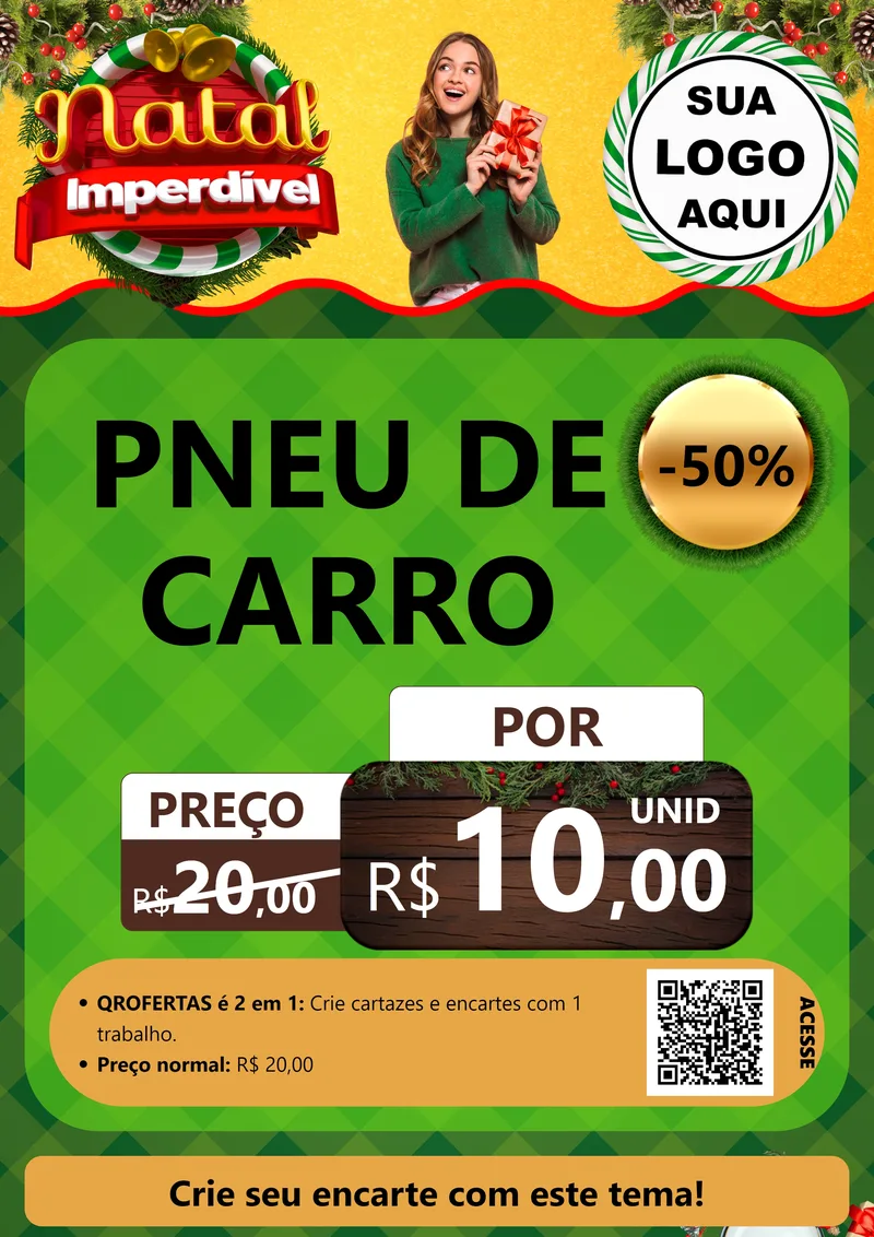 Modelo de Cartaz para Cartaz A4 Vertical com o tema Natal Imperdível para Auto peças