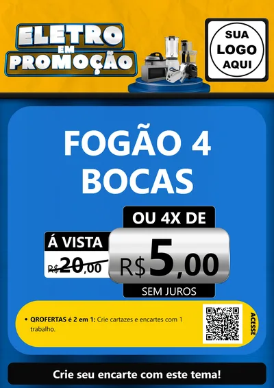 Modelo de Cartaz para Cartaz A4 Vertical com o tema Eletro em Promoção para Móveis e Eletro