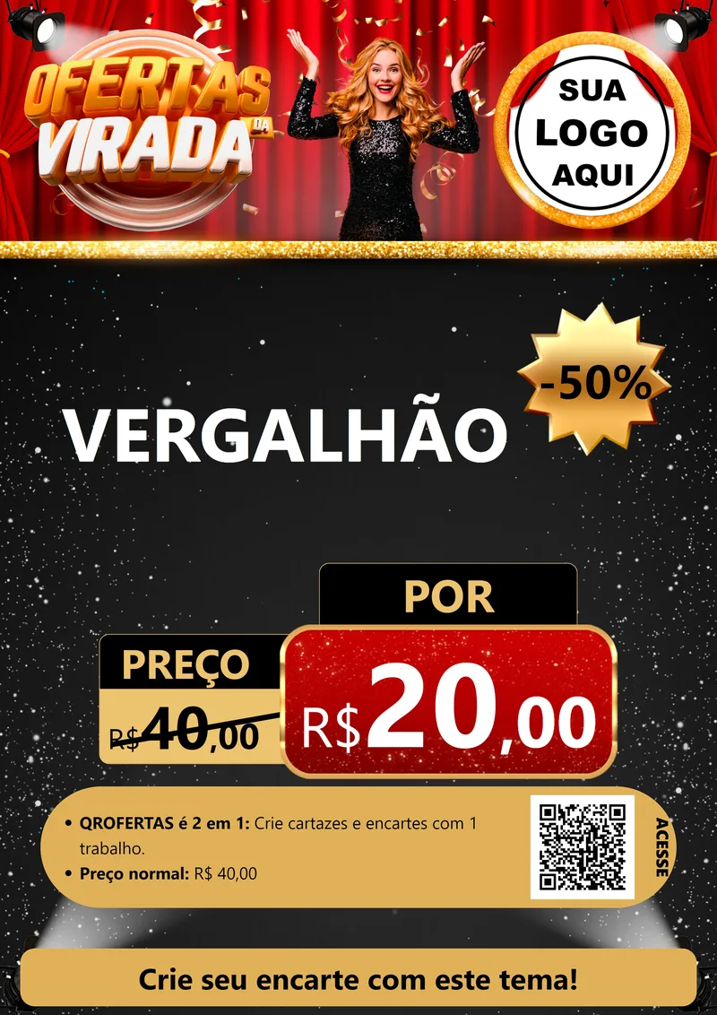Modelo de Cartaz para Cartaz A4 Vertical com o tema Ofertas da Virada para Ferragens