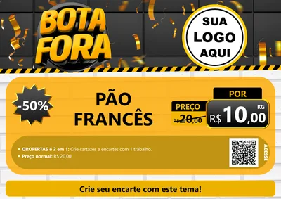 Modelo de Cartaz para Cartaz A4 Horizontal com o tema Bota Fora para Padaria