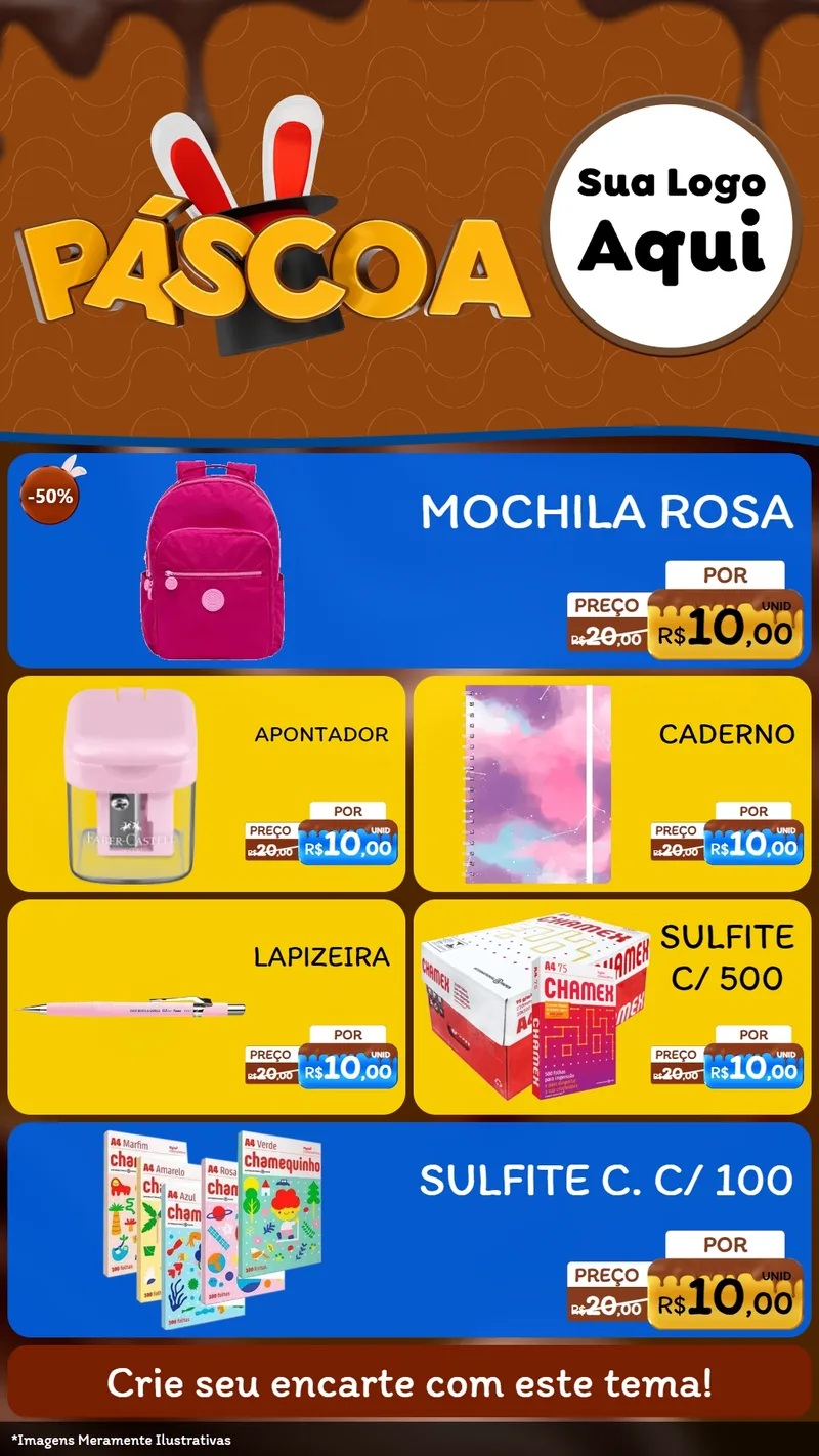 Modelo de TV para TV Vertical com o tema Páscoa para Papelaria
