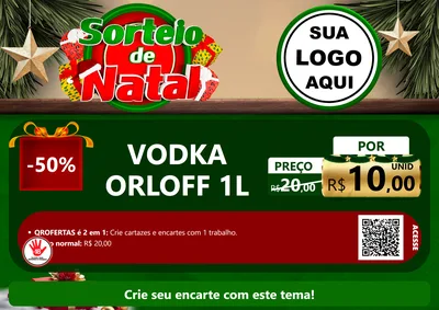 Modelo de Cartaz para Cartaz A4 Horizontal com o tema Sorteio de Natal para Distribuidora de bebidas