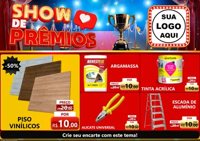 Modelo de Encarte para Encarte A4 Horizontal com o tema Show de Prêmios para Material para Construção