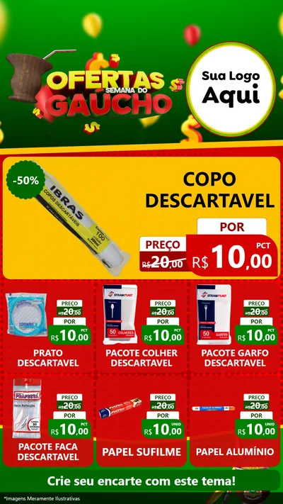 Modelo de Rede Social para Stories com o tema Ofertas Semana Do Gaúcho para Embalagens