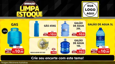 Modelo de TV para TV Horizontal com o tema Operação Limpa Estoque para Água e gás