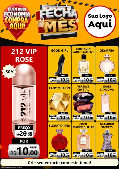 Modelo de Encarte para Encarte A4 Vertical com o tema Fecha Mês para Perfumes