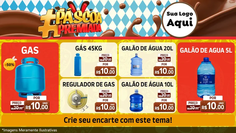 Modelo de TV para TV Horizontal com o tema Páscoa Premiada para Água e gás