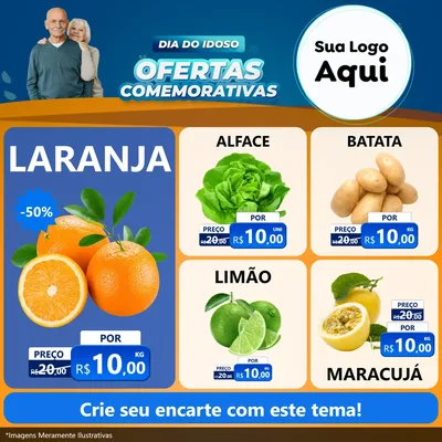 Modelo de Rede Social para Feed Facebook com o tema Dia do Idoso