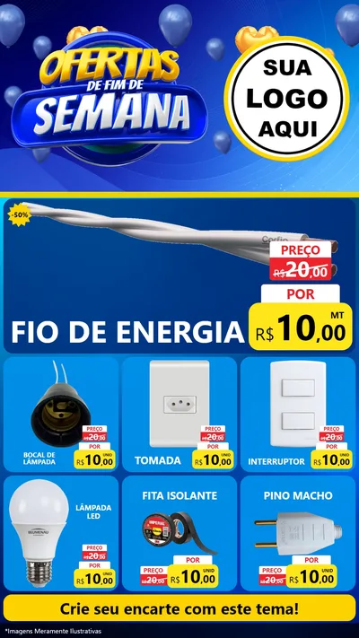Modelo de Rede Social para Stories com o tema Ofertas de Fim de Semana para Materiais Elétricos