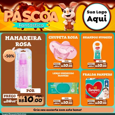 Modelo de Rede Social para Feed Facebook com o tema Páscoa Fantástica para Bebês
