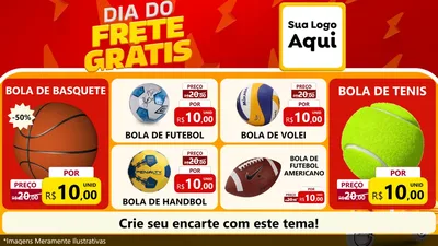 Modelo de TV para TV Horizontal com o tema Dia do Frete Grátis para Artigos Esportivos