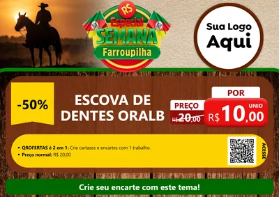 Modelo de Cartaz para Cartaz A4 Horizontal com o tema Especial Semana Farroupilha para Higiene Pessoal