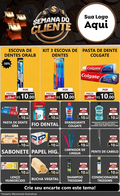 Modelo de Encarte para Encarte Grande com o tema Semana do Cliente para Higiene Pessoal