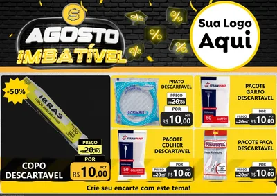 Modelo de Encarte para Encarte A4 Horizontal com o tema Agosto Imbatível para Embalagens