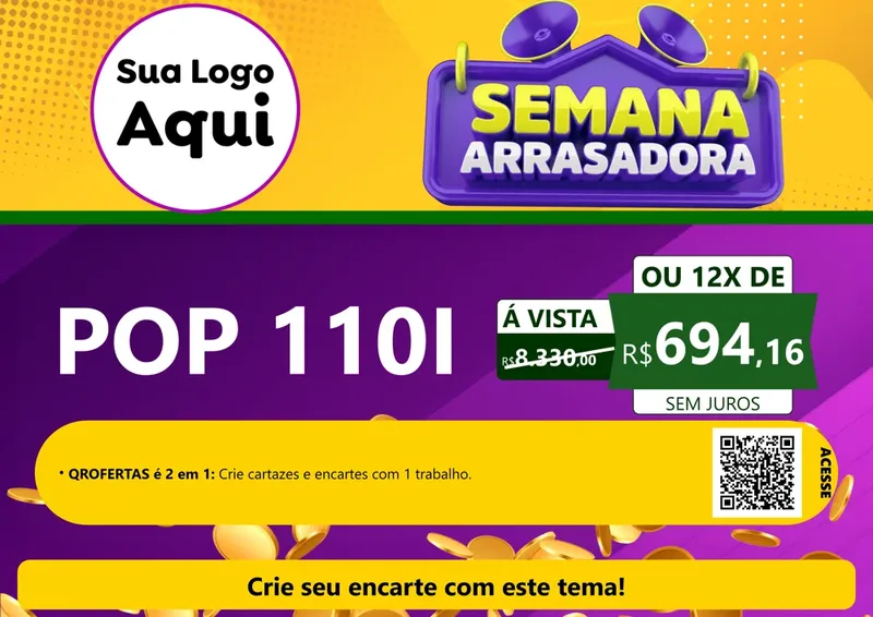 Modelo de Cartaz para Cartaz A4 Horizontal com o tema Semana Arrasadora para Concessionaria de Motos