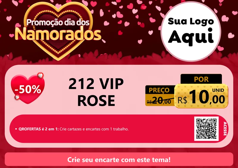 Modelo de Cartaz para Cartaz A4 Horizontal com o tema Promoção Dia Dos Namorados para Perfumes