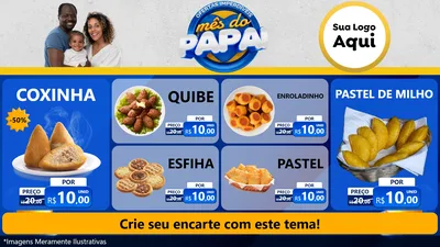 Modelo de TV para TV Horizontal com o tema Ofertas Imperdíveis Mês Do Papai para Salgadaria
