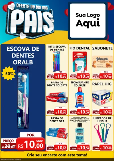 Modelo de Encarte para Encarte A4 Vertical com o tema Oferta Do Dia Dos Pais para Higiene Pessoal