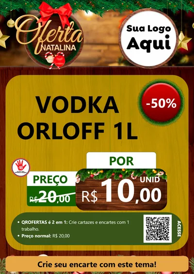 Modelo de Cartaz para Cartaz A4 Vertical com o tema Ofertas Natalina para Distribuidora de bebidas