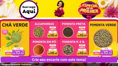 Modelo de TV para TV Horizontal com o tema Especial Dia da Mulher para Produtos Naturais