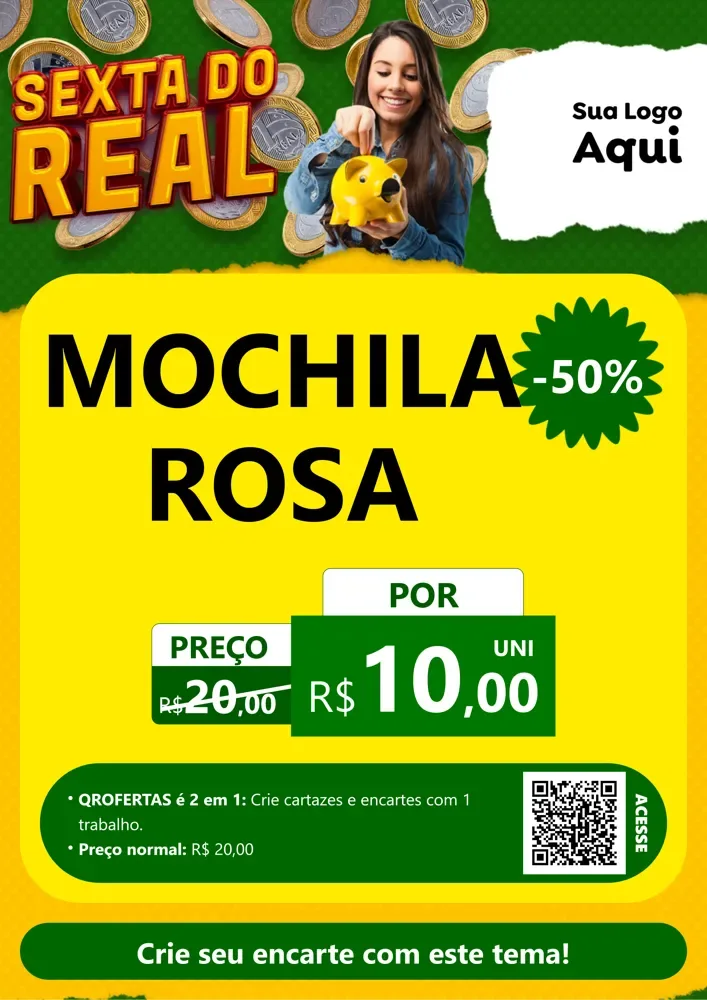 Modelo de Cartaz para Cartaz A4 Vertical com o tema Sexta do Real para Papelaria