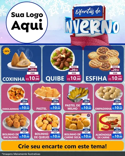 Modelo de Rede Social para Feed Instagram com o tema Ofertas de Inverno para Salgadaria