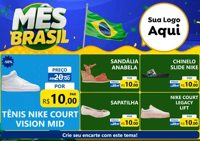 Modelo de Encarte para Encarte A4 Horizontal com o tema Mês do Brasil para Calçados