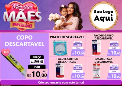Modelo de Encarte para Encarte A4 Horizontal com o tema Mês das Mães Imperdível para Embalagens