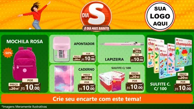 Modelo de TV para TV Horizontal com o tema Dia S - O Dia Mais Barato para Papelaria