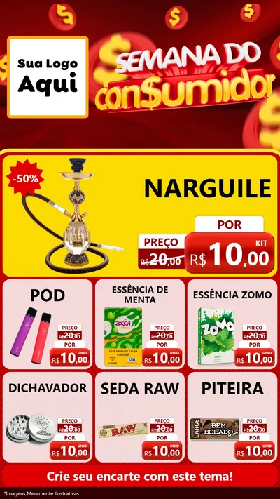 Modelo de Rede Social para Stories com o tema Semana do Consumidor para Tabacaria
