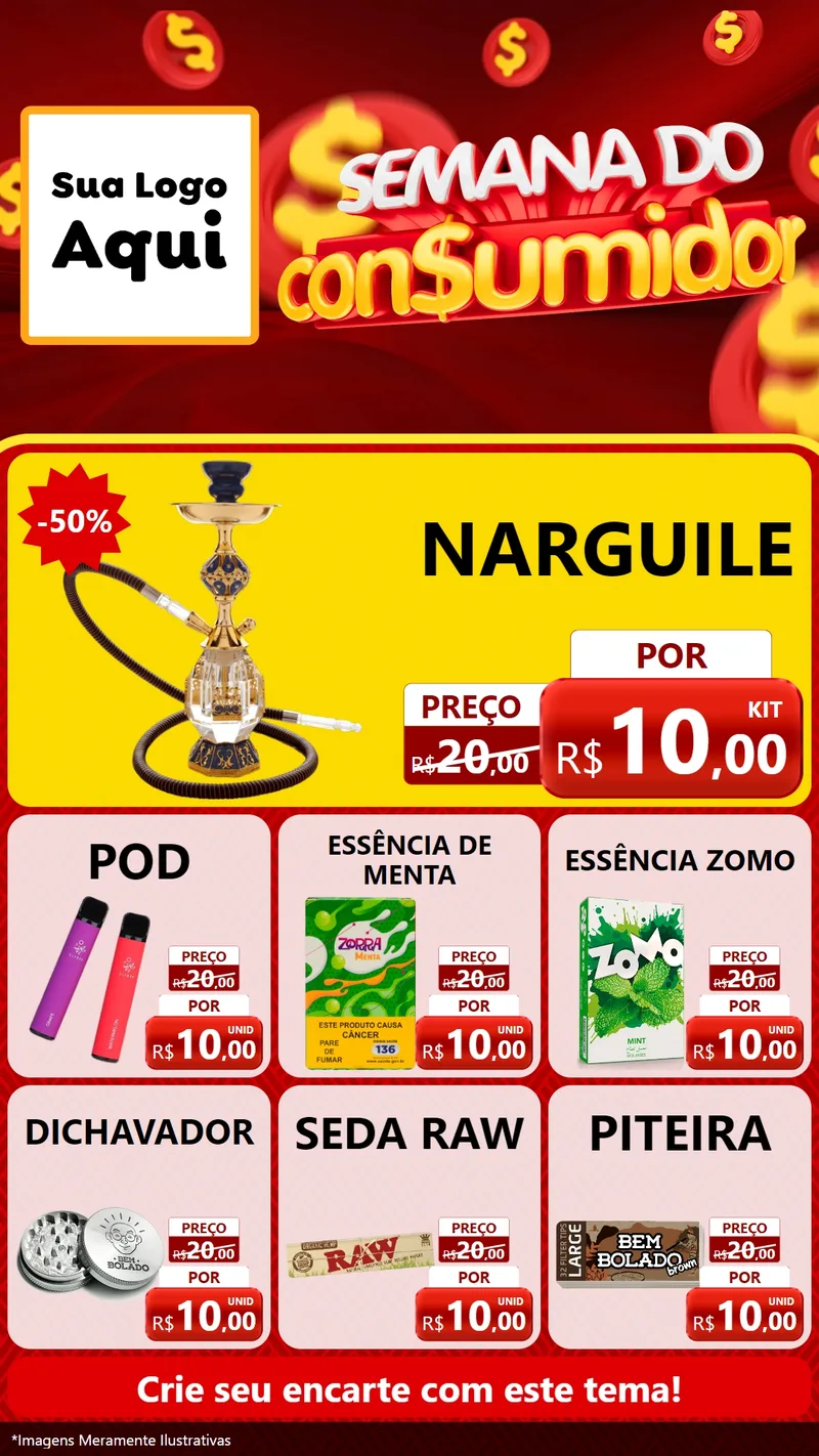 Modelo de Rede Social para Stories com o tema Semana do Consumidor para Tabacaria
