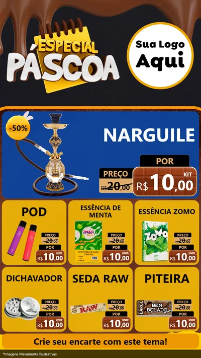 Modelo de Rede Social para Stories com o tema Especial Páscoa para Tabacaria