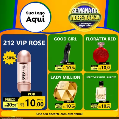 Modelo de Rede Social para Feed Facebook com o tema Semana da Independência Declaramos Preços Baixos para Perfumes