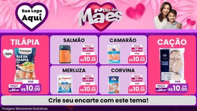 Modelo de TV para TV Horizontal com o tema Dia das Mães para Peixaria