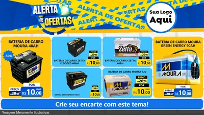 Modelo de TV para TV Horizontal com o tema Alerta de Ofertas para Baterias Elétricas