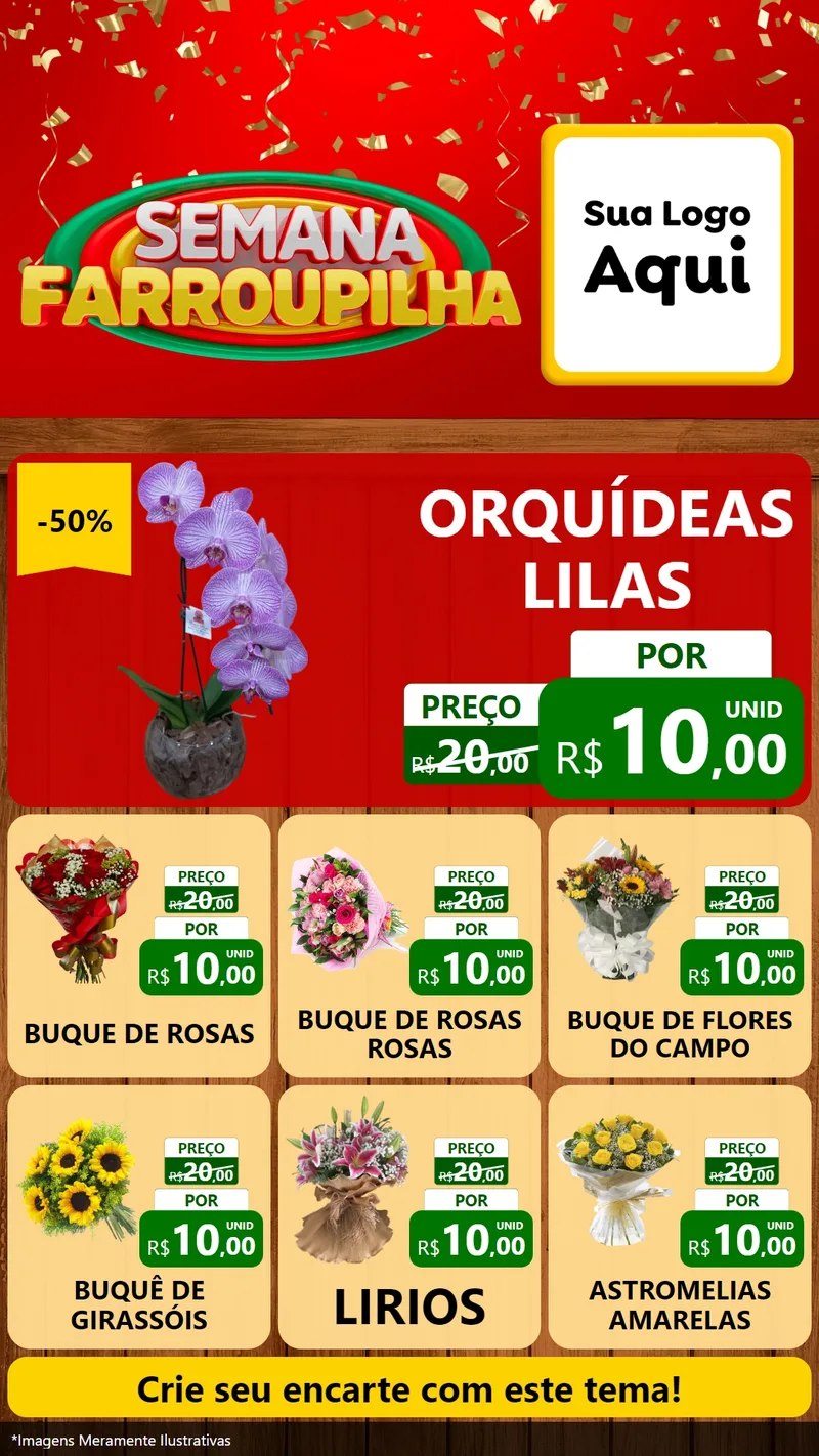 Modelo de Rede Social para Stories com o tema Semana Farroupilha para Floricultura e jardim