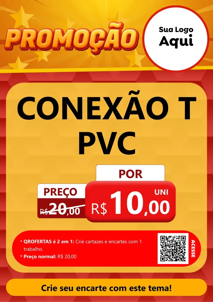 Modelo de Cartaz para Cartaz A4 Vertical com o tema Promoção para Tubos e conexões