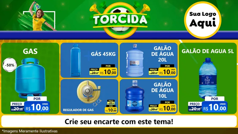 Modelo de TV para TV Horizontal com o tema Torcida para Água e gás