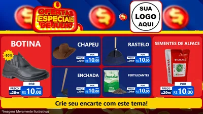 Modelo de TV para TV Horizontal com o tema Ofertas Especiais de Julho para Agropecuária