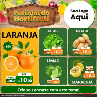 Modelo de Rede Social para Feed Facebook com o tema Festival do Hortifruti para Hortifrúti