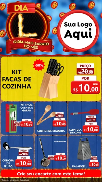 Modelo de Rede Social para Stories com o tema Dia L - O Dia Mais Barato Do Mês para Utilidades Domésticas