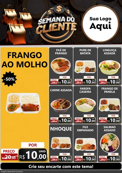 Modelo de Encarte para Encarte A4 Vertical com o tema Semana do Cliente para Restaurante