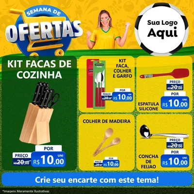 Modelo de Rede Social para Feed Facebook com o tema Semana de Ofertas - Copa para Utilidades Domésticas