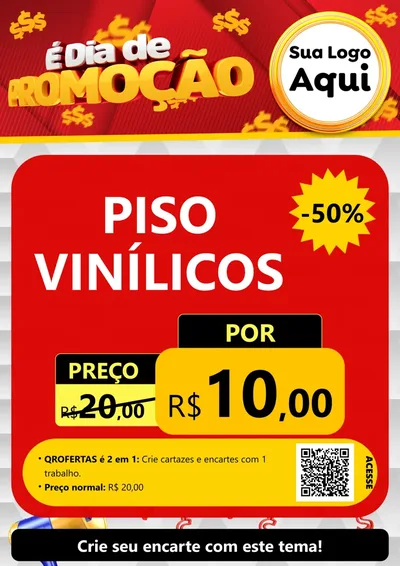 Modelo de Cartaz para Cartaz A4 Vertical com o tema É Dia De Promoção para Material para Construção