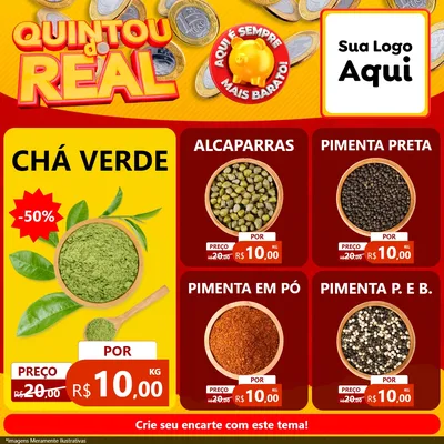 Modelo de Rede Social para Feed Facebook com o tema Quintou do Real para Produtos Naturais