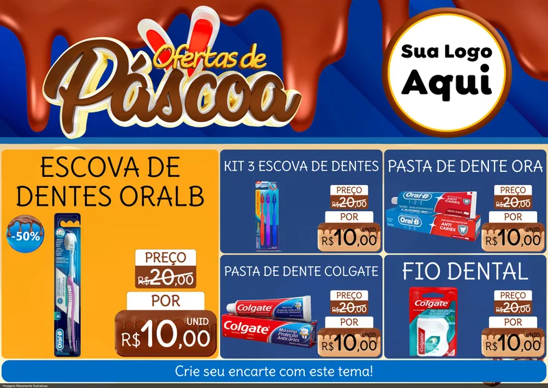 Modelo de Encarte para Encarte A4 Horizontal com o tema Ofertas de Páscoa para Higiene Pessoal