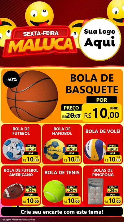 Modelo de Rede Social para Stories com o tema Sexta-feira Maluca para Artigos Esportivos